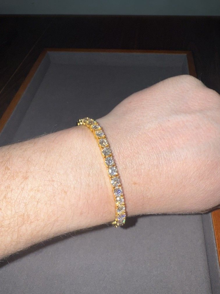 Vvs Diamond Tennis Bracelet Yellow Gold