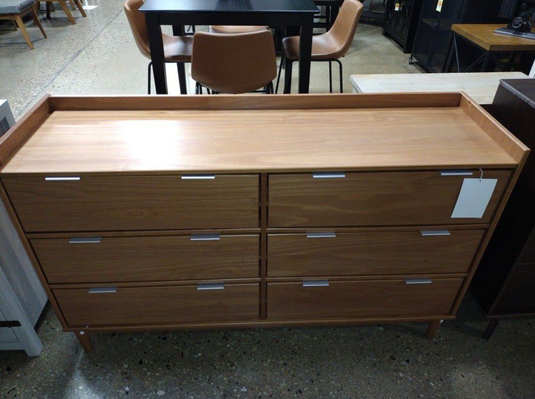 Mid Century Modern Style 6 Drawer Dresser (New)