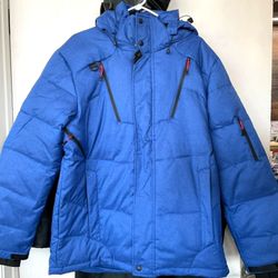 Down Fkow Duck Down Slim Parka Blue Adult Sizes 3XL/4XL - New W/o Tags