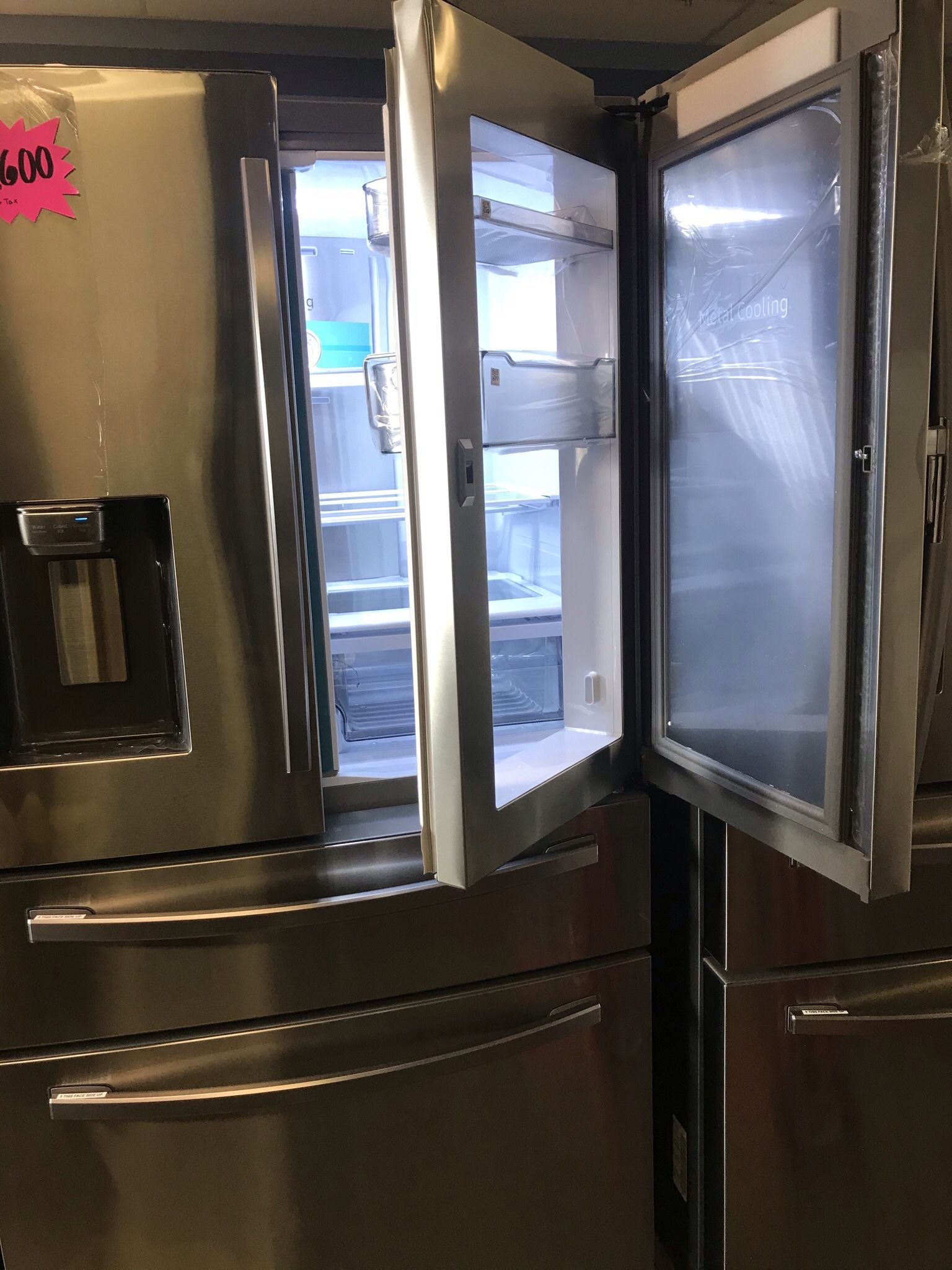 SAMSUNG FRENCH DOOR STAINLESS STEEL COUNTER DEEPTH REFRIGERATOR BRAND NEW OPEN BOX
