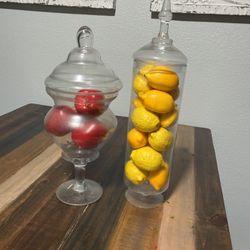 NEED GONE Glass Vase Decoration With Fake Fruits