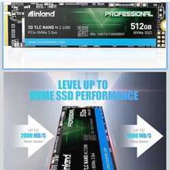 INLAND Professional 512GB NVMe SSD M.2 2280 PCIe Gen 3.0x4 3D TLC NAND Internal Solid State Drive, PCIe Express 3.1 and NVMe 1.3 Compatible (512 GB)