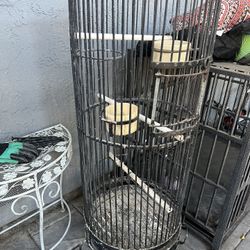 Wrought iron tall bird cage
