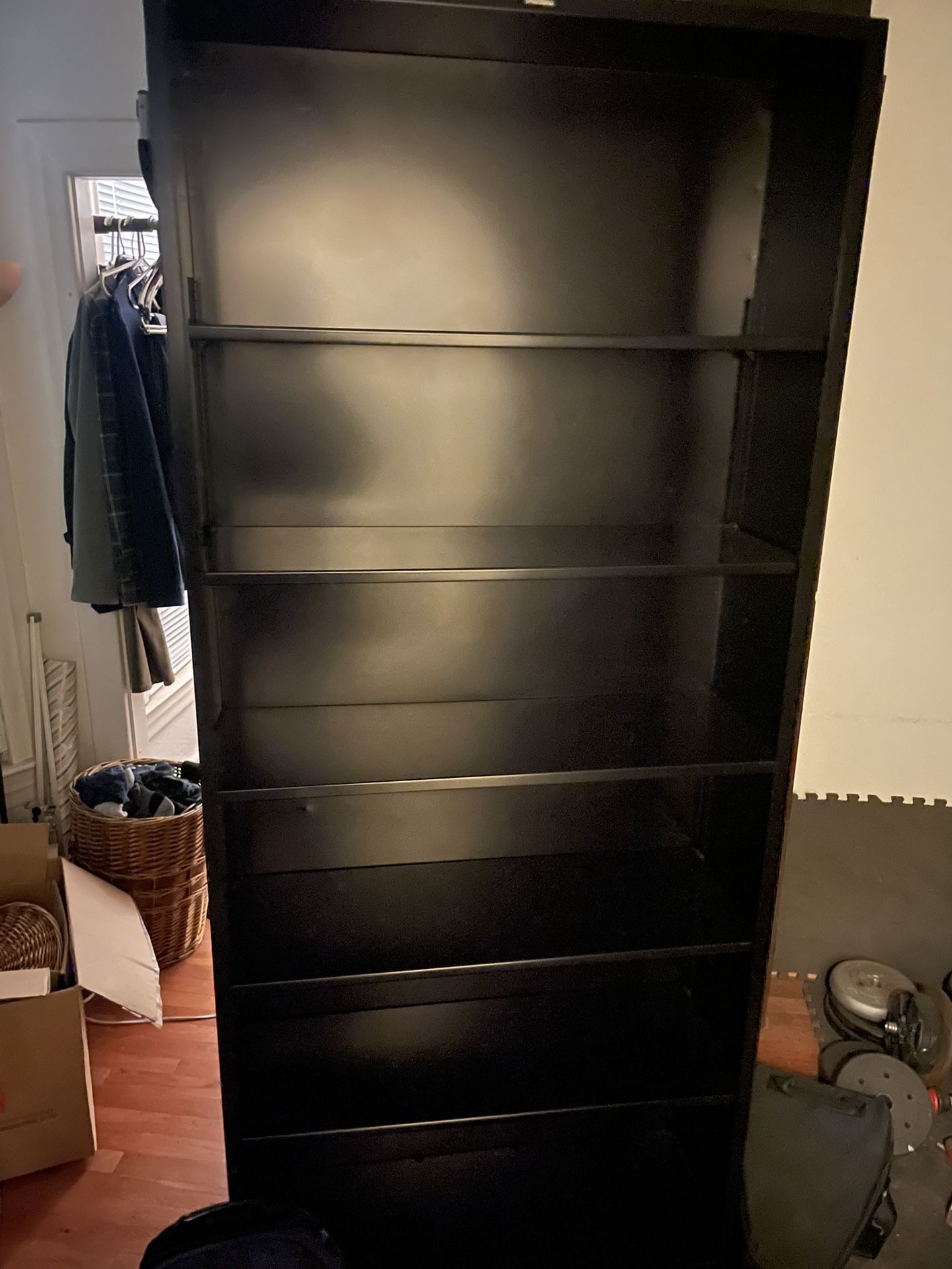 HOM Black 6 Shelf Bookcase