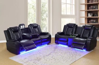 💥FREE DELIVERY💥Brand New POWER, LED, USB  2PC Reclining Sofa Loveseat Set 