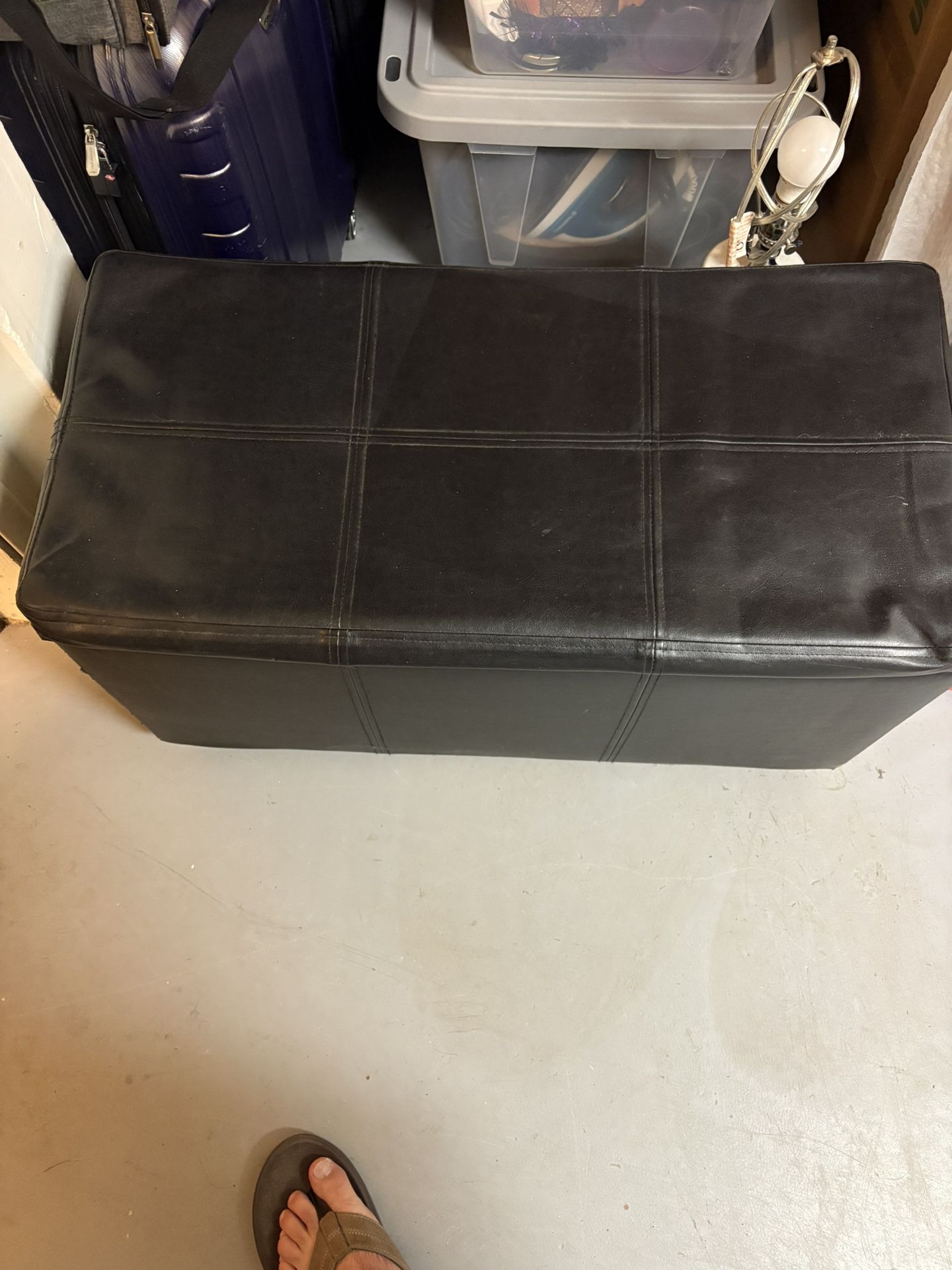 Black Storage Ottoman 