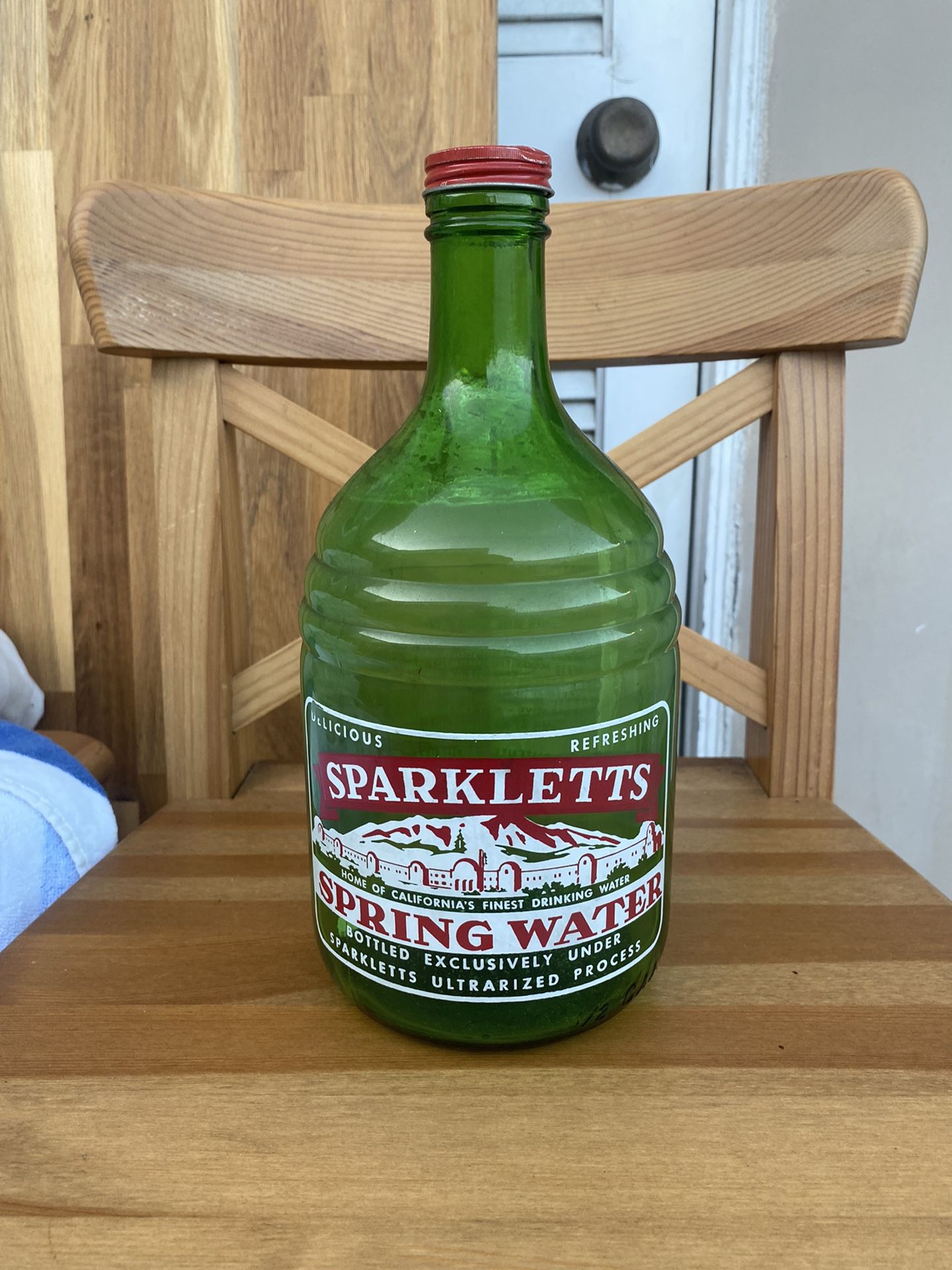 Vintage Antique Glass Sparkletts Water Bottle