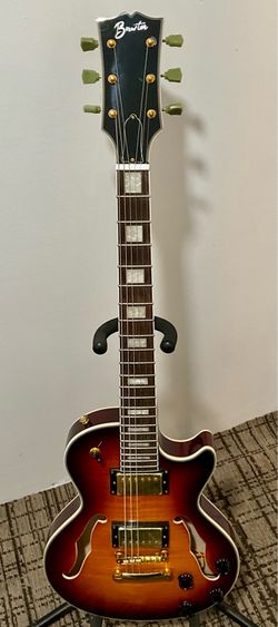 Brewton Les Paul Style Semi-Hollow Body Electric Guitar - Sunburst