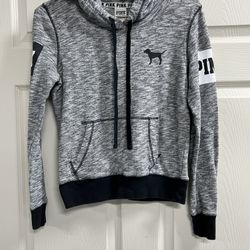 Victoria’s Secret Pink Gray Pullover Hoodie - Size Small - EUC
