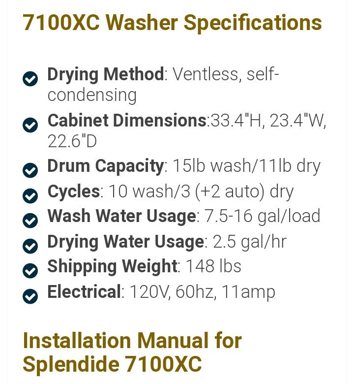 Splendide 7100 xc washer dryer all in one for Sale in North Miami, FL