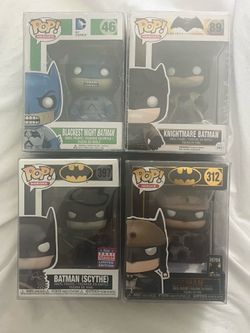 ($40 All) Funko Pop Toys Blackest Night Batman #46 Knightmare Batman #89 Batman Scythe #397, 2021 Summer Convention Limited Edition Batman Red Son #31