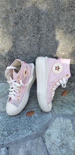 Converse Chuck Taylor All Star Move HI Platform Hearts Pink Women's 6.5