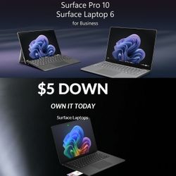 New Microsoft Surface Laptop 6 For Business 13.5 inch And 15 inch  - Pay $5 DOWN AVAILABLE - NO CREDIT NEEDED