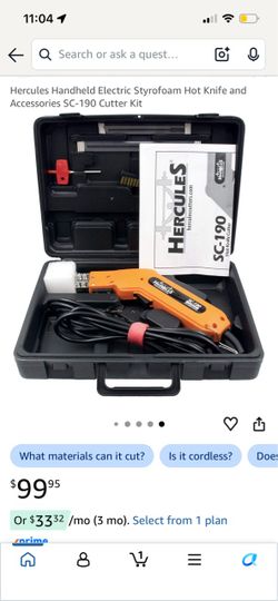 Hercules Handheld Electric Styrofoam Hot Knife and Accessories SC-190 Cutter Kit