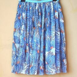 Tsumori Chisato  Silk Pleated Skirt, Japanese brand Women's  Size M Medium  