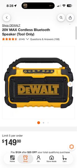 DEWALT 20V MAX Cordless Bluetooth Speaker