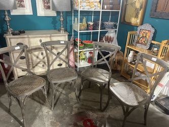 Grey wood chairs