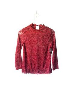 Xhilaration Women's Red Laced Long Sleeve Top Size Medium NWT