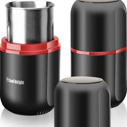 COOL KNIGHT Herb Grinder large capacity fast Electric Spice Herb Coffee Grinder with Pollen Catcher 7.5" Black
