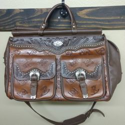 Leather Travel Duffle Bag