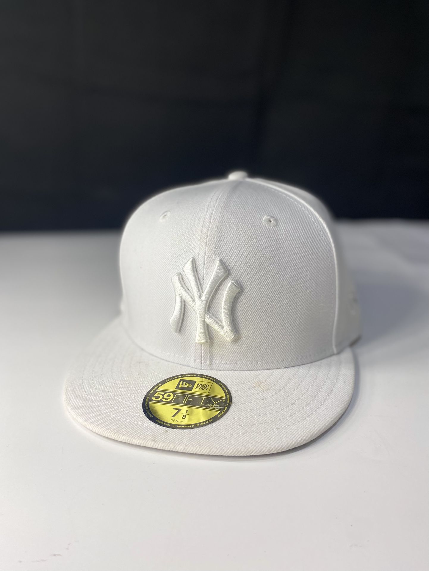 New Era MLB Authentic New York Yankees 59Fifty Fitted All White Hat 7 1/8