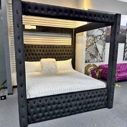 New In Box King Bed Frame With Mattress (Read Description Below)
