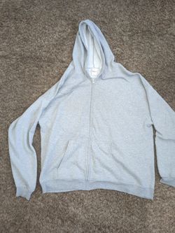 Men's Light Gray Hanes Zip-Up Jacket, Size XXL