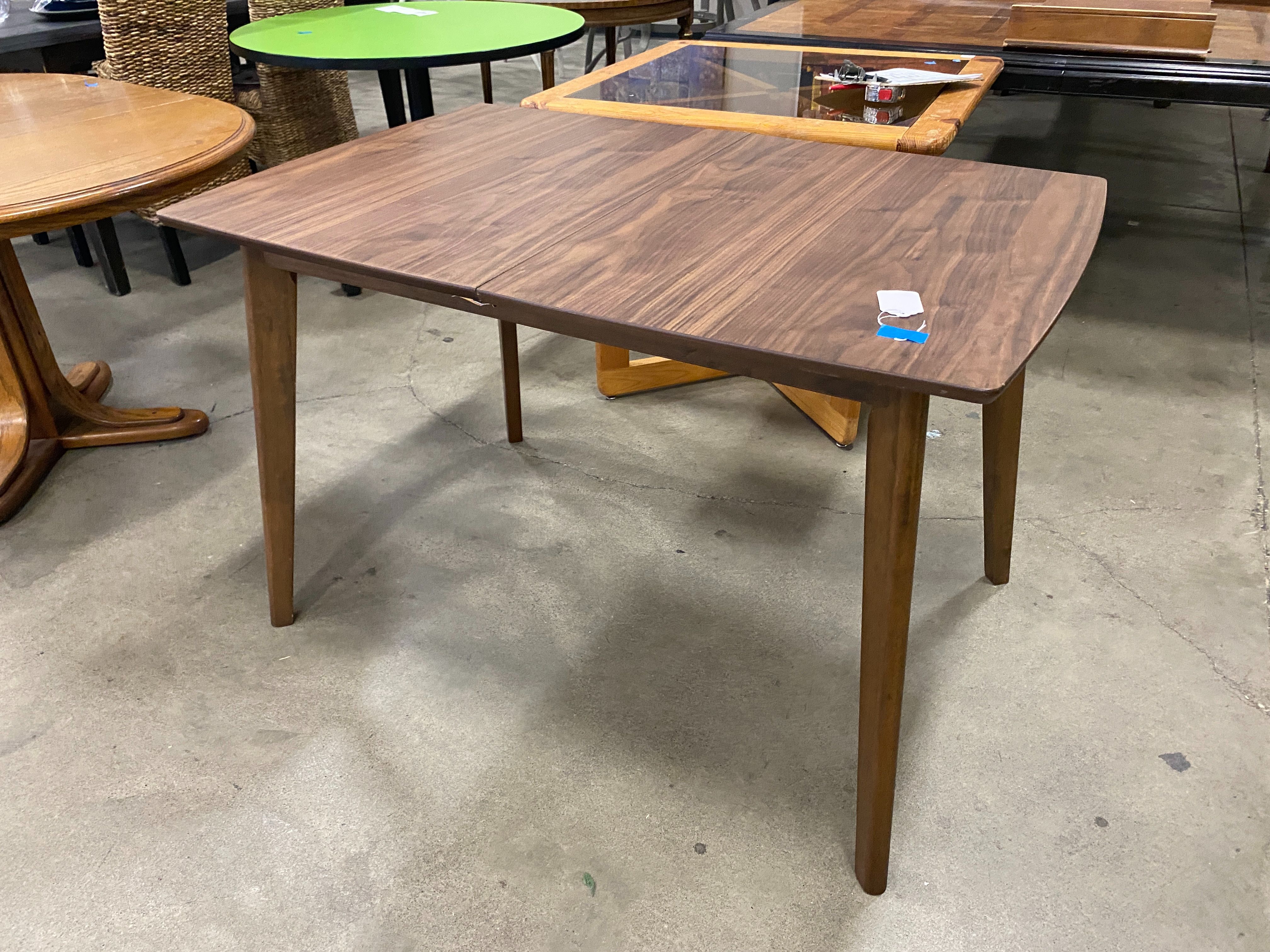 COASTER Walnut Finished Mid-Century Hidden Leaf Dining Table
