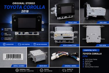 OEM Toyota Corolla Stereo / Radio Head Unit – 2018