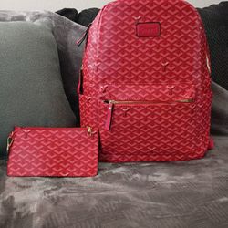 Red and White Backpack 🎒 Great Quality Luxury Style!!