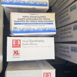 5 Boxes Vinyl Exam Gloves XL – 100 Gloves Each