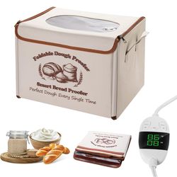 Bread Proofing Box - Foldable Dough Proofer Box with 70-130℉ Temp Control & 12H Timer, Proofing Box for Sourdough, Bread Baking, Pizza, Yogurt, Kombuc