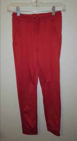 All In Motion - Boys - Medium - Athletic Pants - Fitted Leg - Drawstring Waist - 2 Pockets - Polyester - Red (Very Slight Blemish - Right Knee - See P