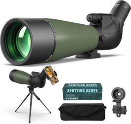 Spotting Scope with Tripod & Phone Adapter 25-75x80