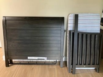 Dark Brown Crib & Mattress