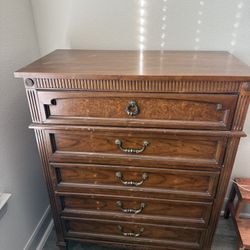 Wooden In Dresser and Night Stand 