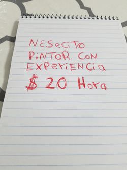 Nesesito Pinntor Con Experiencia
