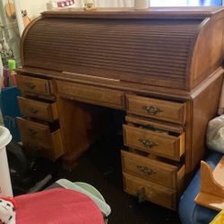 Wooden Roll Up Desk