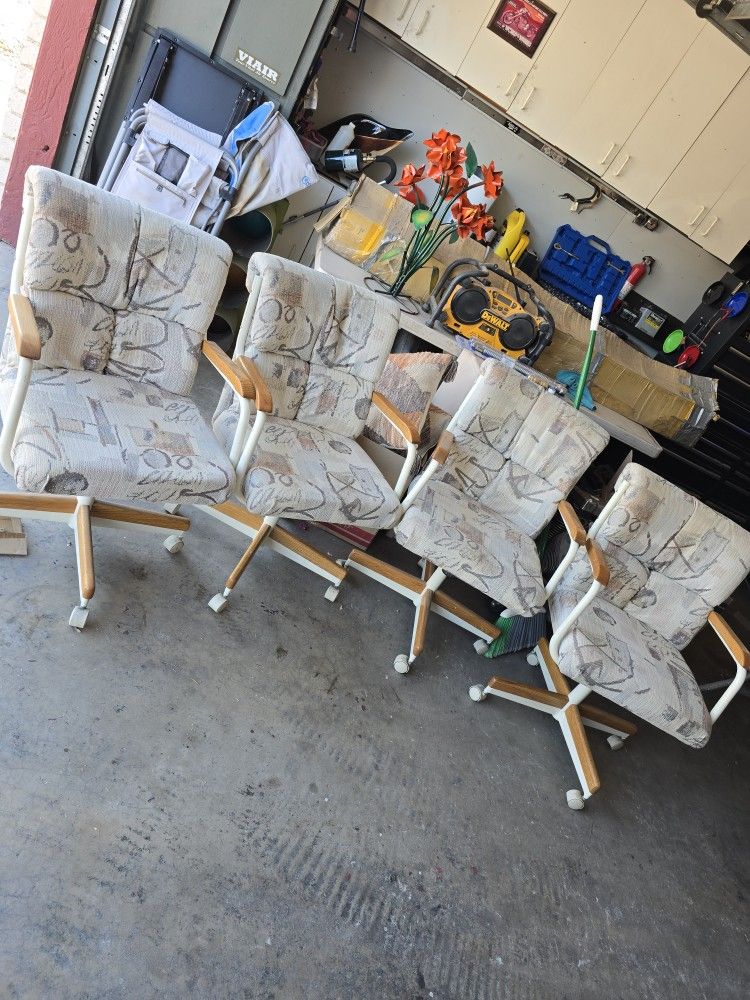 Table And Rolling Chairs