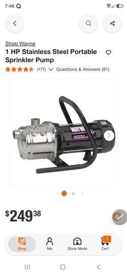 Wayne 1 HP Stainless Steel Portable Sprinkler Pump