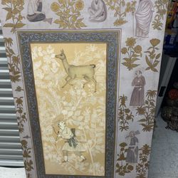 Antique-Persian Isfahan School Hunting Hand Painting