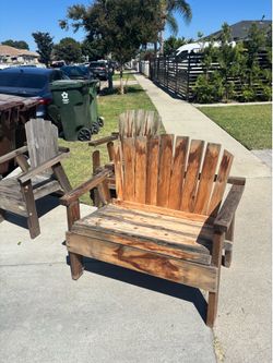 Wood patio chair set