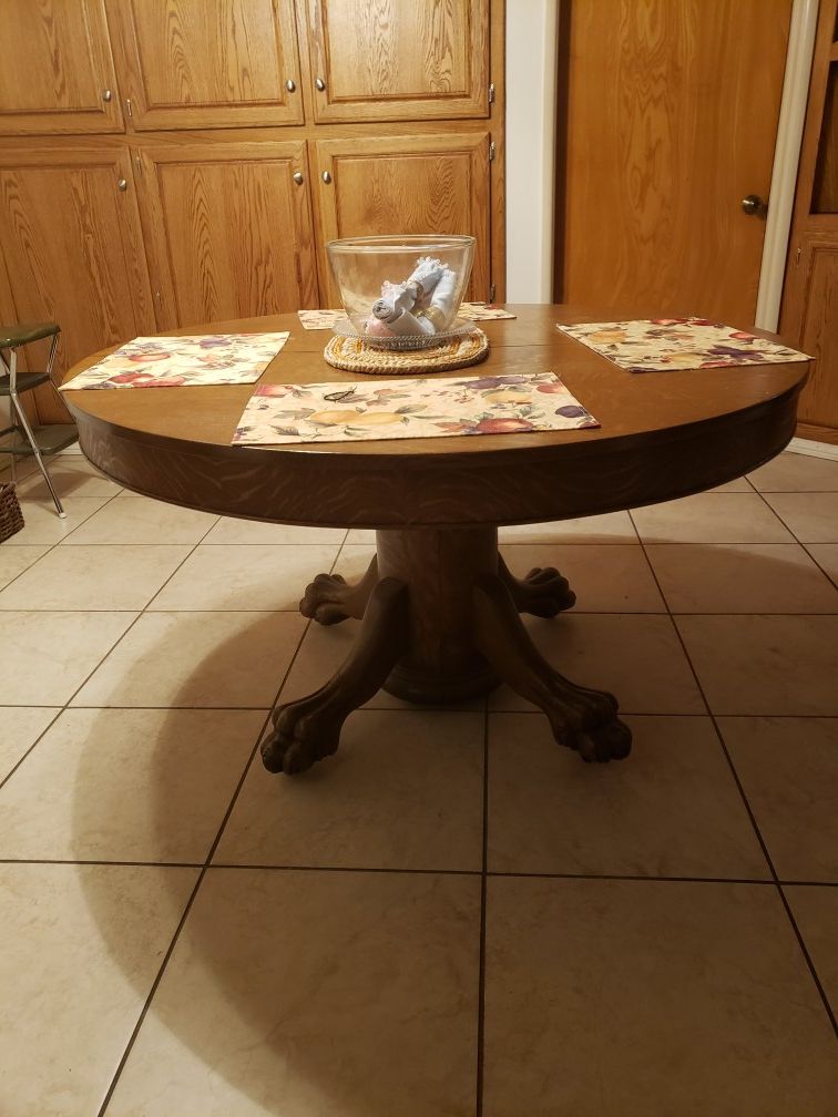 Antique 54" Quartersawn Oak Table-$100