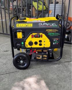 Champion 4,750-W Portable RV Ready Dual Fuel Powered Generator w/ Electric Start