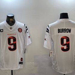 Cincinnati Bengals 9# Joe Burrow Limited Jersey, S to 3XL, NWT