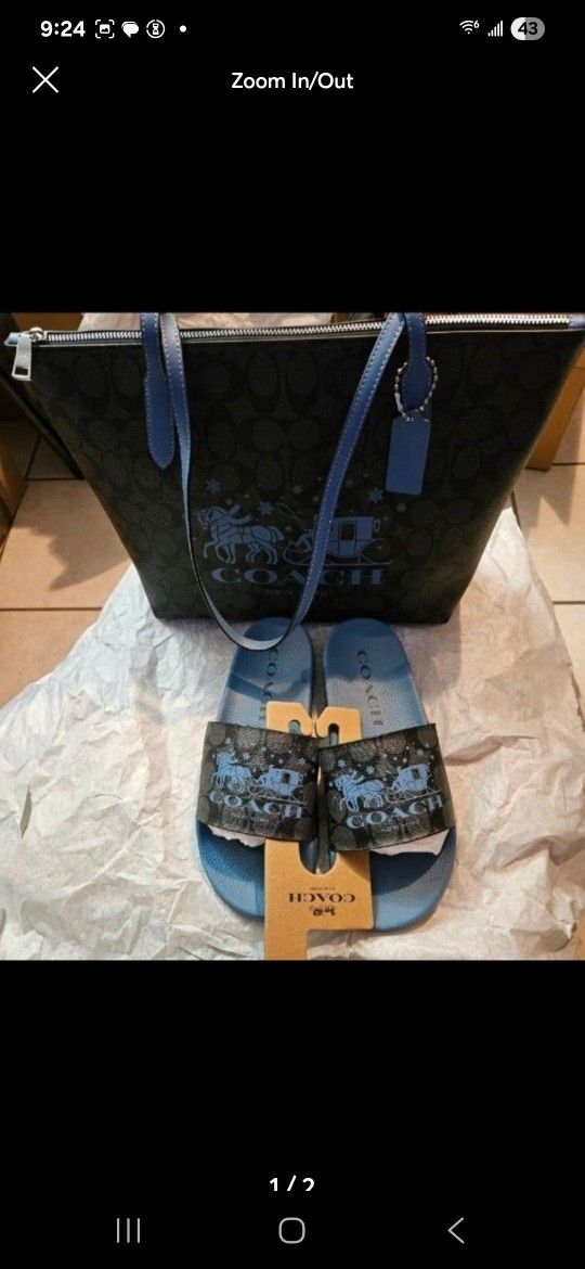 Coach bag and Slides