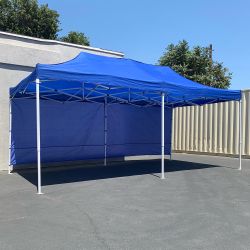 New in Box $205 Heavy-Duty EZ Popup Canopy 10x20’ with (2 Sidewalls) Outdoor Gazebo, Carry Bag
