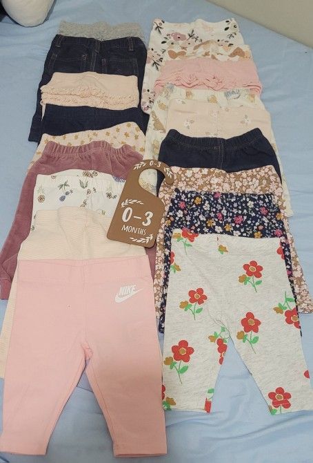 18 Baby Girl Pants 0-3 Months
