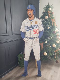 Dodgers 5ft Mookie Betts Comic Wooden Cutout, Handmade