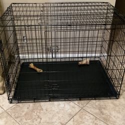 Large Black Metal Double Door Dog Crate/Kennel